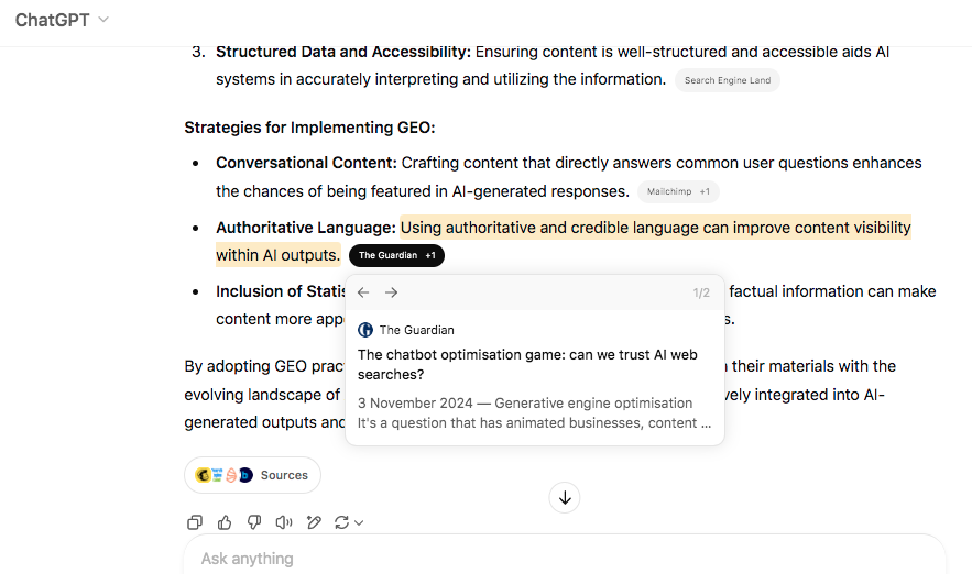 Generative Engine Optimization (GEO)