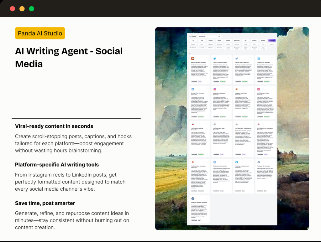 panda ai tab social media